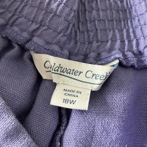 COLDWATER CREEK Lavender Linen Blazer and Straight Leg Pant Set Size 18W - Picture 13 of 14